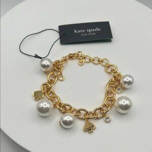 501.‎ Kate Spade Gold Bracelet with Pearl Charms